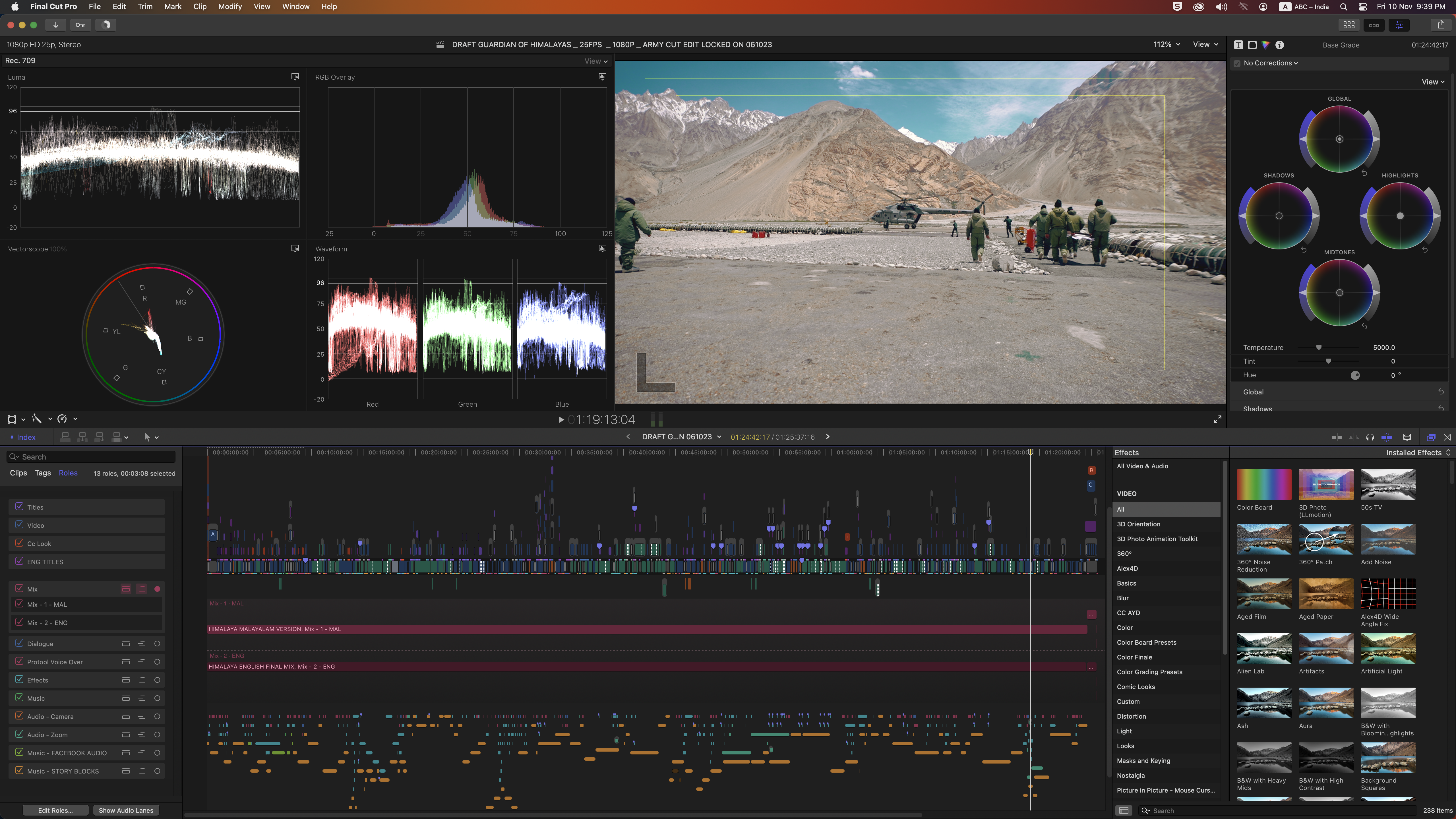 Final Sequence Loaded with Mixed Audio tracks